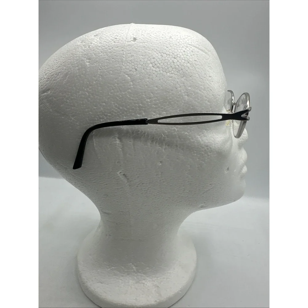 Oval Eyeglasses Frames Silver Tone Metal Full Rim Modern Stephanie Silver
